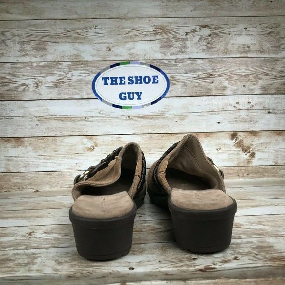 EASY SPIRIT PIERSON WOMEN'S SIZE 6 M BROWN LEATHER MULES CLOGS - Picture 5 of 10